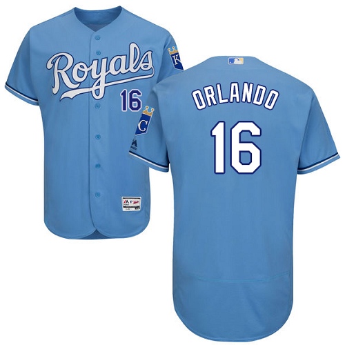 Royals #16 Paulo Orlando Light Blue Flexbase Authentic Collection Stitched MLB Jersey - Click Image to Close